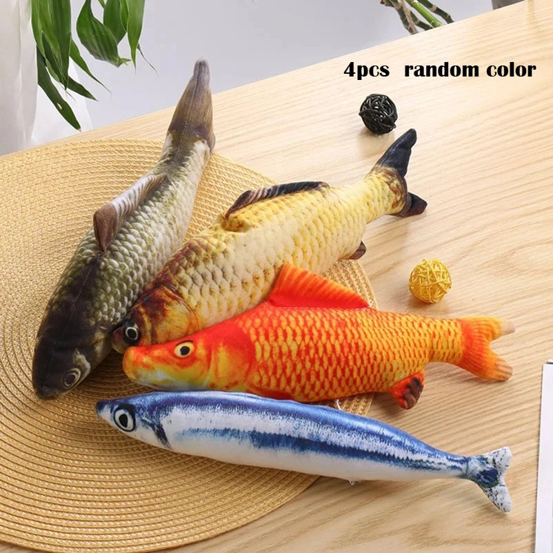 Hot sale of cat-teasing toys simulation fish tear-teasing cat chew plush toys fish cat supplies Pet supplies