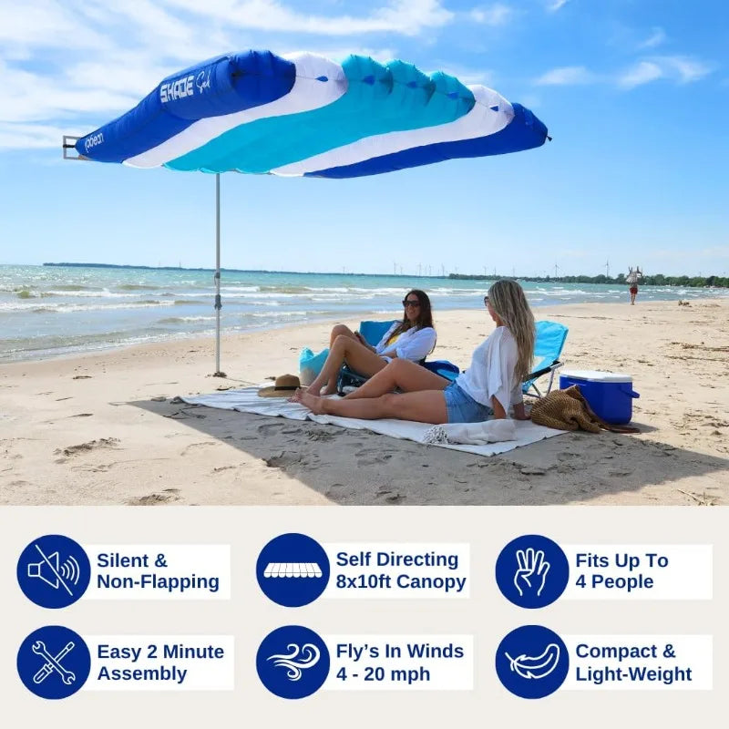 Garden Furniture  The Ultimate Wind-Inflating, Beach Shade – Silent, Non-Flapping Design,8x10ft Auto-Directing Canopy – Light-We