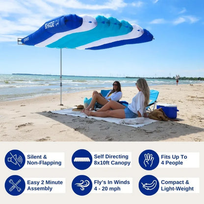 Garden Furniture  The Ultimate Wind-Inflating, Beach Shade – Silent, Non-Flapping Design,8x10ft Auto-Directing Canopy – Light-We