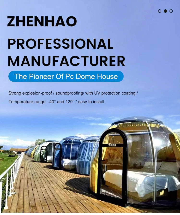 Clear Igloo Geodesic Dome Bubble Tent Detachable Modern Design Aviation Aluminum Alloy Sound Heat Insulation Bubble House