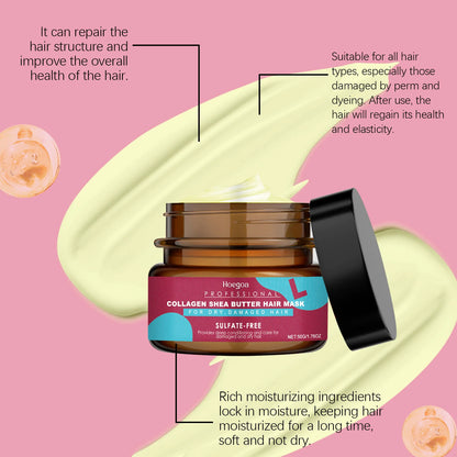 Hoegoa Keratin Hair Care Mask Nourish Smooth Scalp Massage Oil Control Keep Healthier Root Pure Plant Conditioner for Curly Hair