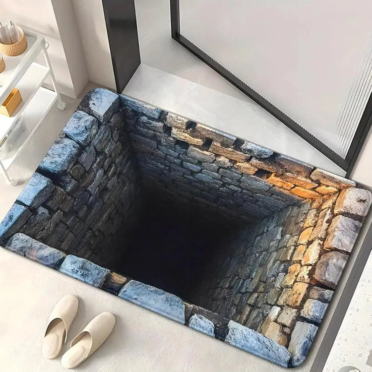 3D Halloween Welcome Ghost Skeleton Optical Illusion Door Soft Mat Entrance Entry Door Rug Indoor Outside Machine Decor Gifts