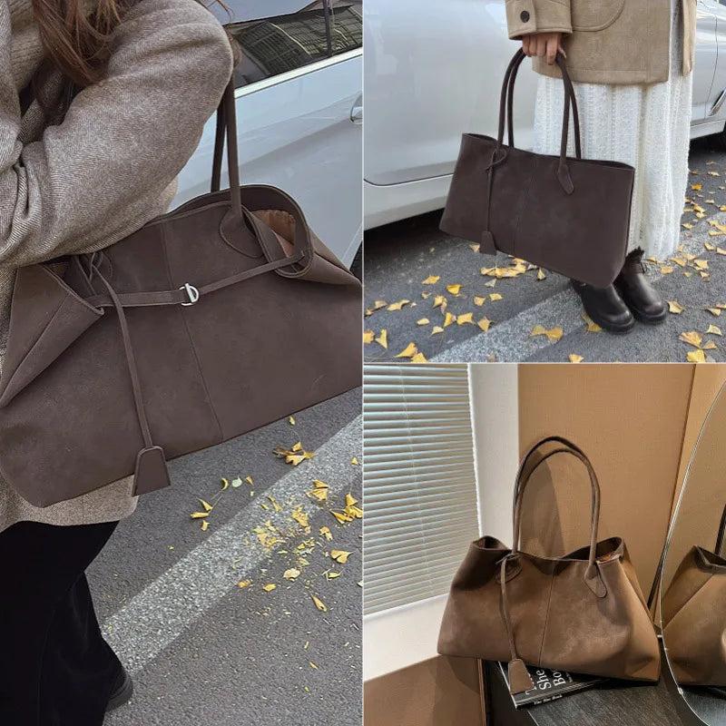 Vintage Casual Tote Bag New Large-capacity Handbag Europe America Popular Hot Selling Underarm Bag High-quality Pu Commuter Bags