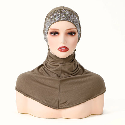 Balaclava Inner Hijabs Women Solid Color Tie Back Elasticity Hijabs Full Cover Head Muslim Soft Cotton Jersey Turban Headscarf
