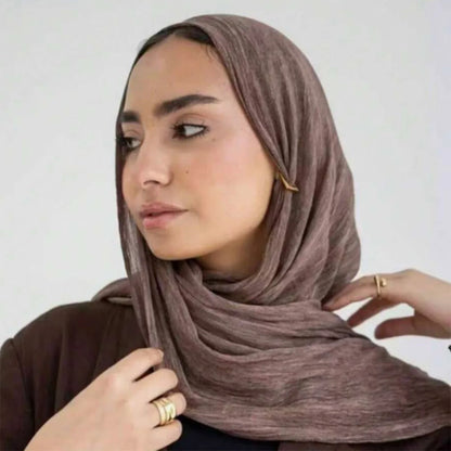 Fashion Crinkle Cotton Royan Hijab Scarf for Muslim Women Islamic Long Soft Shawls Wraps Short Tassel Bufanda Accessories
