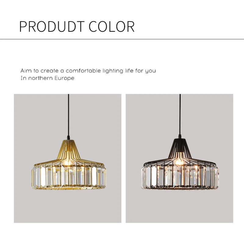 Crystal Pendant Lights Indoor Bedroom Ceiling Chandeliers Lamps Nordic Loft Loby Hanging Light Fixture Hotel Hall Decor Led Lamp