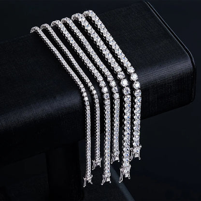 D VVS1 Moissanite Tennis Necklace 2-6MM 925 Sterling Silver Classics for Women Exquisite Jewelry Simulated Diamond Necklaces