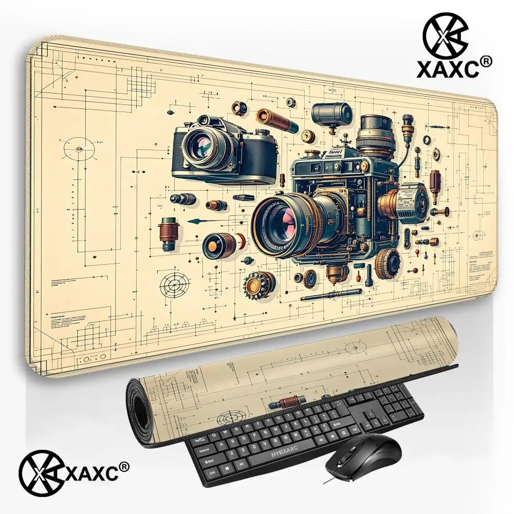 Camera Disassembly diagram Mouse Pad Large Computer Office Game Table Mats Rubber Anti-slip Gaming Keyboard Long Desk Pads XAXC