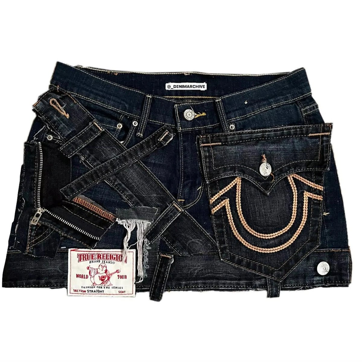 Y2K Gothic Punk Style Denim Short Skirt Women Harajuku Retro Patched Zipper Skirt Streetwear Low Waist Vintage Jeans Mini Skirt