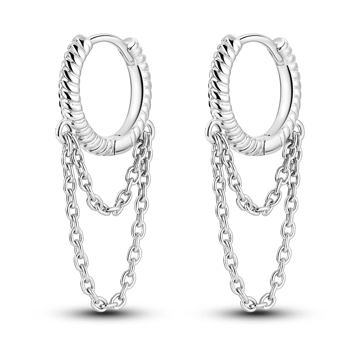 925 Sterling Silver Original Hoop Earring For Woman Luxury  Pendientes Wedding Jewelry Gift