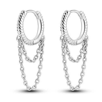 925 Sterling Silver Original Hoop Earring For Woman Luxury  Pendientes Wedding Jewelry Gift