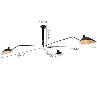 Industry Ceiling Lamp Nordic Black Spider Light Led Iron Black Ceiling Light for Home Decor Living Room Led Chandeliers Lights