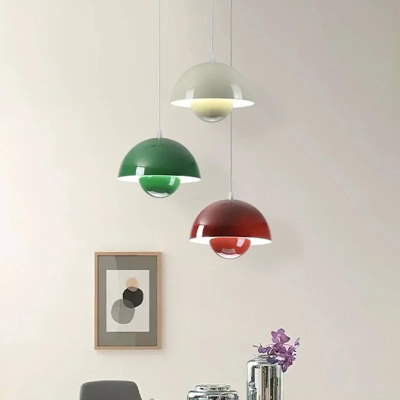 Nordic Minimalist 23cm Pendant Lights Modern Restaurant LED Chandelier E27 Bedroom Study Kitchen Island Home Decoration Gloss