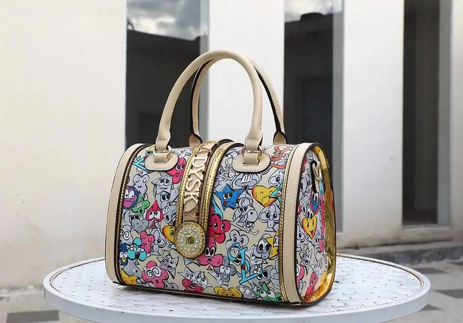 2026 Ladies Hand Bag Classic Geometric Pattern Large-capacity Pillow Handbags Women's Totes Microfiber Messenger Shoulder Bag