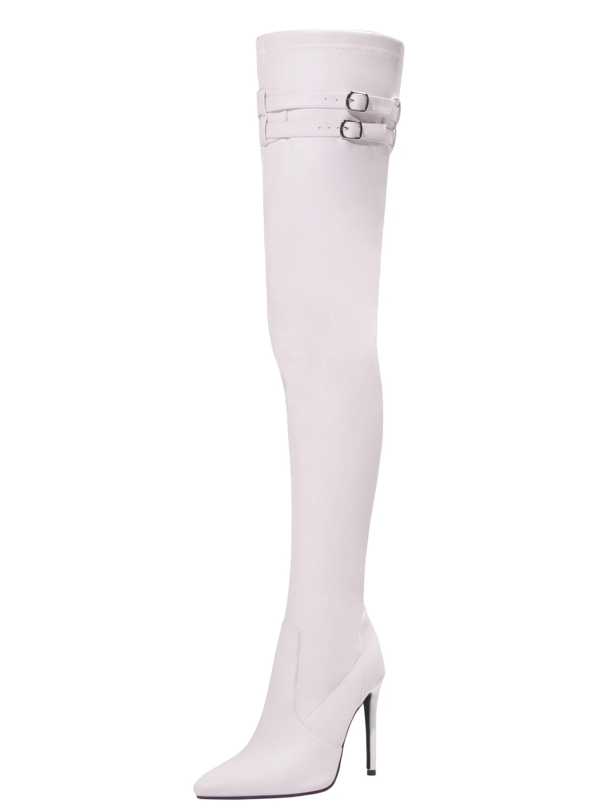 Long Boots for Women White Sexy Over Knee Boots Pointed Toe High Heels Autumn Winter Ladies Shoes Side Zipper Thigh High Boots