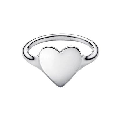2026 New 925 Silver Sparkling Heart Princess Crown Heart-to-Heart Ring Fashion DIY Charm Jewelry Exquisite Gift