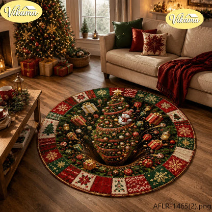 New Year's Christmas Tree Decorative Rug, Soft and Comfortable Living Room Fireplace Carpet, Bedroom Floor Mat, Home Decor