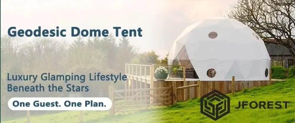 Modern Geodesic Dome Tent for Luxury Camping Business Boutique Resort Airbnb Nature Retreat Eco Lodge Accommodation