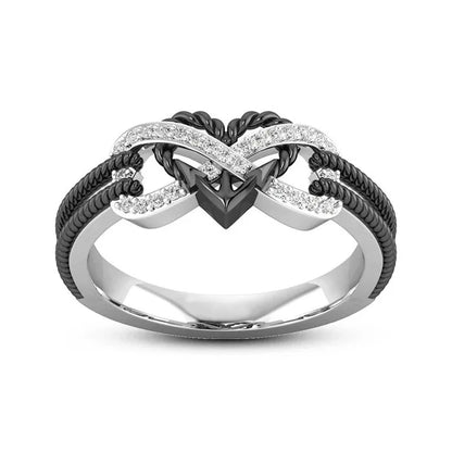 Black Rose Gold Color Heart Rings for Women Weight Loss Ring Magnetic Therapy Ring Yoga Energy Valentine's Day Birthday Gift