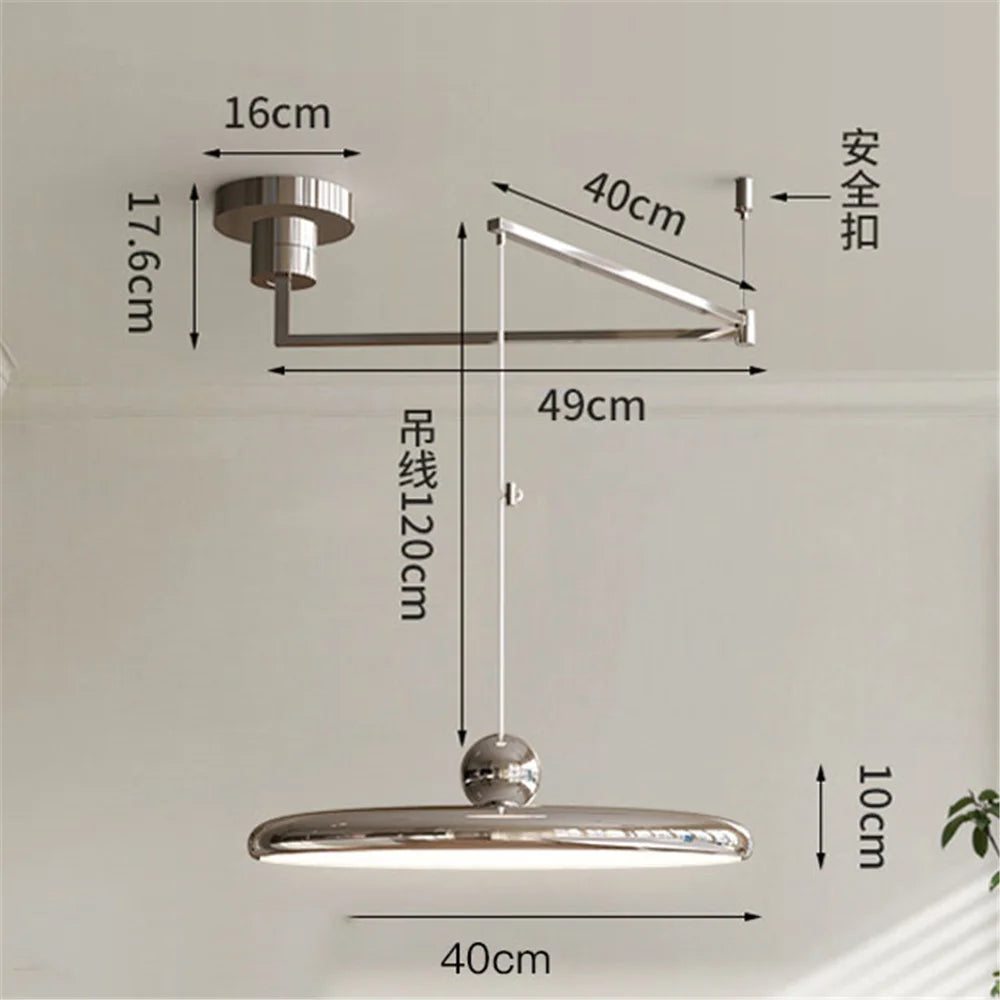 Nordic Cream Iron Swing Arm Lamp Adjustable Rotatable Pendant Wall Light for Bedside Living Room Desk Led Lights