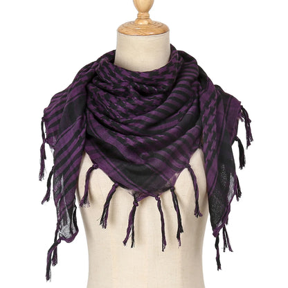 2024 New Plaid Hijab Scarf for Men and Women Arab Desert Headscarf Soft Tactical Hiking Scarves Unisex Turban Military Shawl