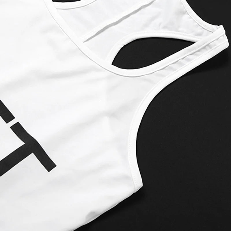 New 2025Summer Women Sexy Sport Romper Subtranslucent Slim Playsuits Letter Printed White Women'S Raceback Sleeveless