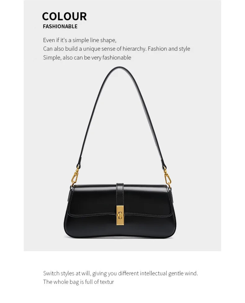 YANATARI Underarm Cowhide Genuine Leather Handbags Women Vintage Shoulder Bag Female Crossbody Bags Luxury High Quality 2025