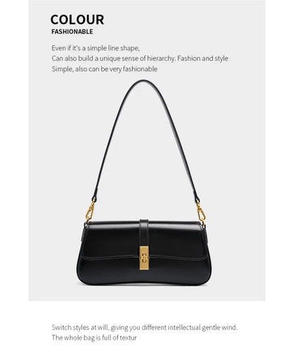 YANATARI Underarm Cowhide Genuine Leather Handbags Women Vintage Shoulder Bag Female Crossbody Bags Luxury High Quality 2025