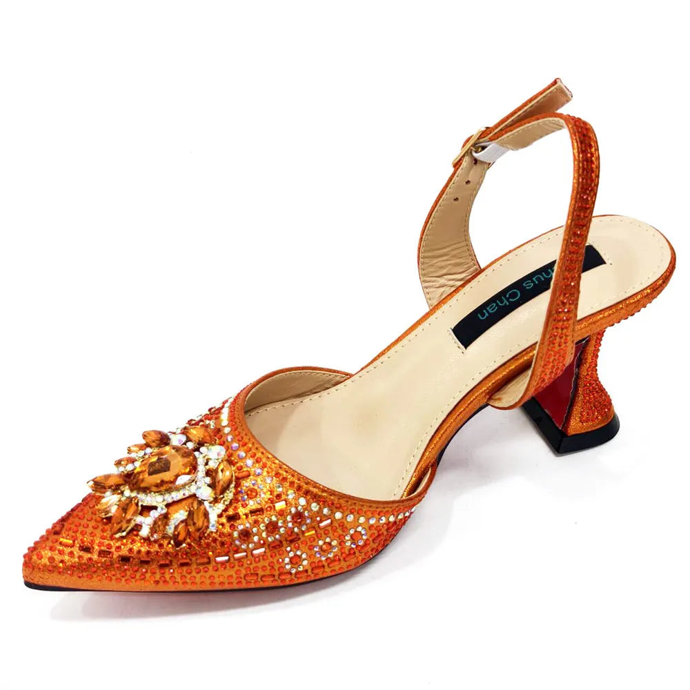 New Fashion Women's Summer Elegant High Heels Women's Sandals Luxury Wedding Italian Women's Party Shoes All Diamond