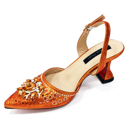 New Fashion Women's Summer Elegant High Heels Women's Sandals Luxury Wedding Italian Women's Party Shoes All Diamond