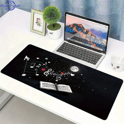One Cosmic Music Tune Mouse Pad -  cm, a Stylish XXL Extended Desk Mat Featuring a Non-Slip Base, Expertly Sewn Edges, Ideal for
