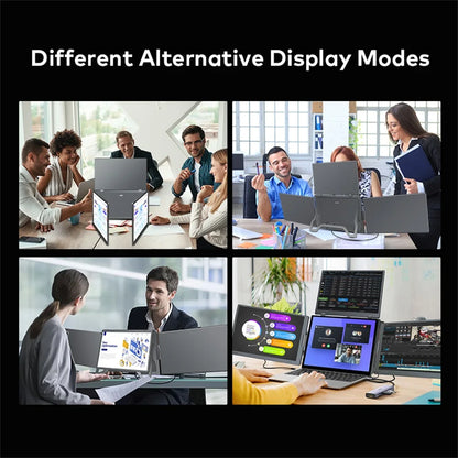 Rospider 15 inch Triple Screen Extender for Laptop HD IPS Quad Display MacBook Windows 12 to 16 inch Portable Extended Monitor