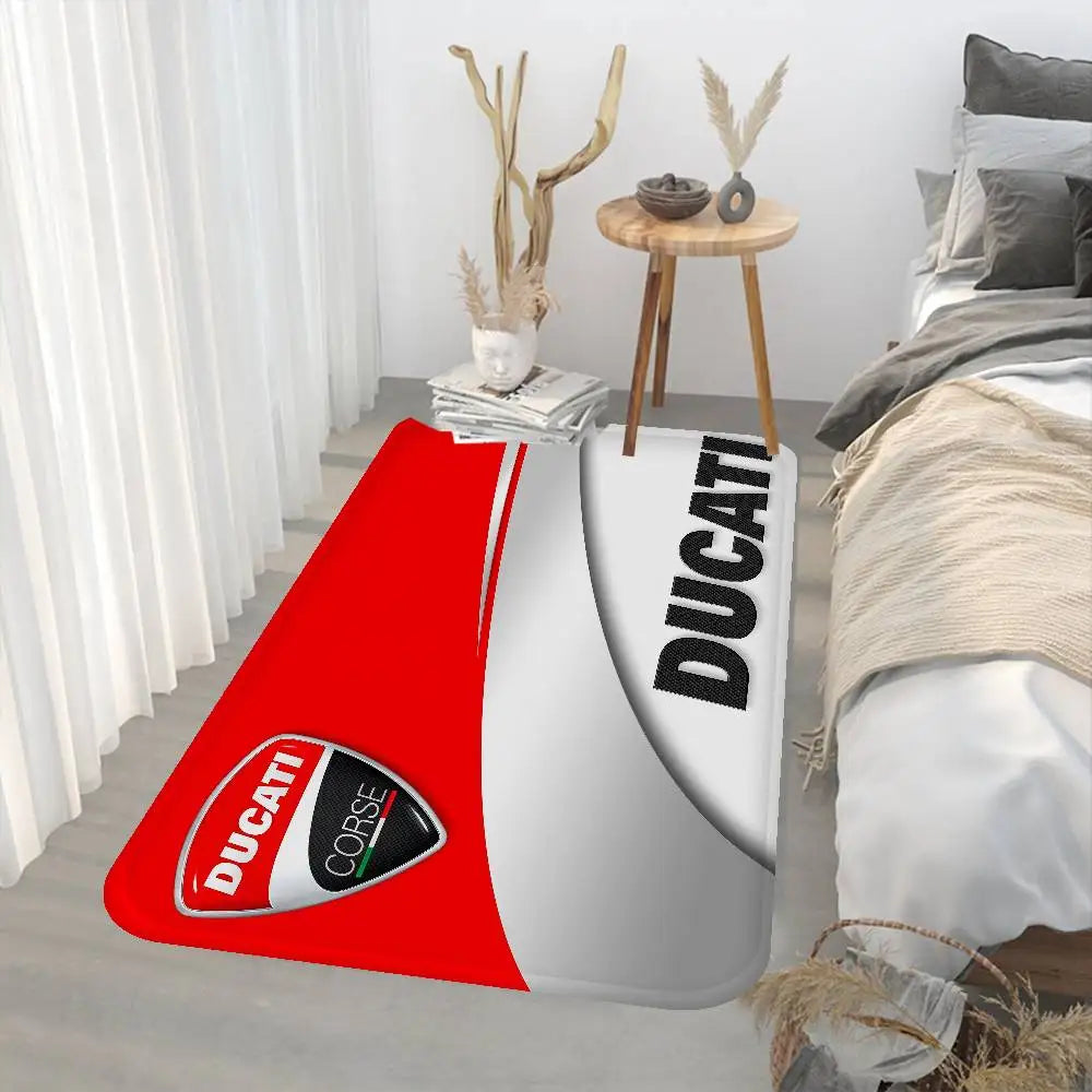 D-Ducati Motorcycle LOGO Floor Mat Rectangle Anti-slip Home Soft Badmat Front Door Indoor Outdoor Mat Welcome Doormat