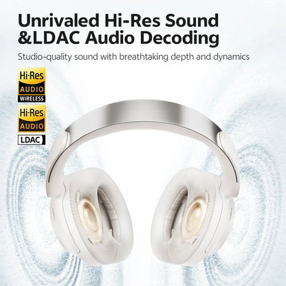 QCY H3S Over Ear Headphone Hi-Res LDAC Spatial Sound Headset H3S -56dB Adaptive ANC Wireless Earphone Bluetooth 6.0 102Hrs