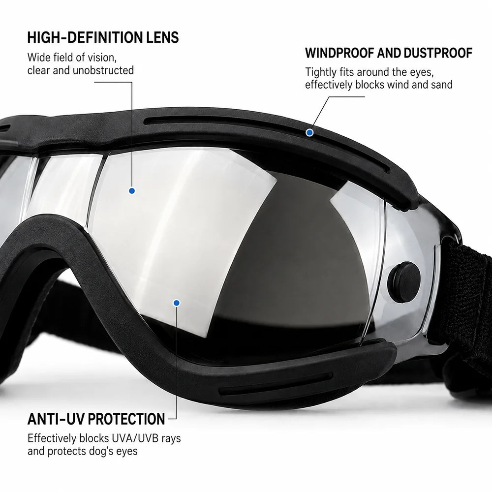 1pc UV Protective Goggles for Dogs Cat Sunglasses Cool Protection Eyewear for Small Medium Dogs Outdoor Riding Pets Accessorie