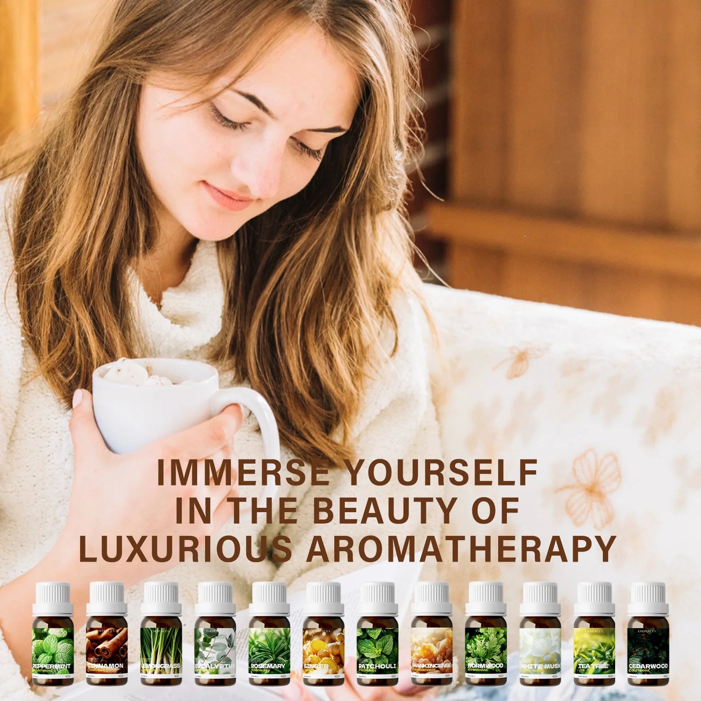 12 Types Natural Plant Essential Oils Premium Grade Essential Oils for Haircare, Nail Care, Moisturizing