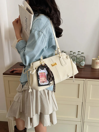Vsper Y2K Shoulder Bags For Women Dual Straps Large Capacity Doctor Bag With Ornament 2026 Latest Trend Luxury Designer Handbags