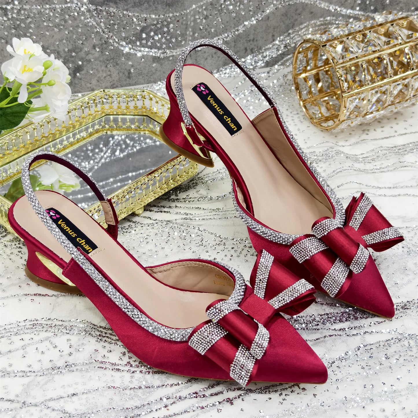 Venus Chan 2025 New Olive Green Pointed Toe INS Party Wedding Italy Design Women's High Heels Shoes and Bag to Match Italian