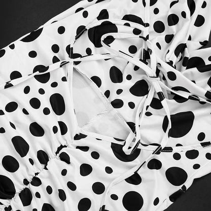 Sexy Polka Dot Romper Women Summer Sleeveless Crew Neck Backless  Bodycon Rompers Jumpsuit for Woman Playsuit