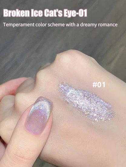1-24pcs WS Romantic Purple Cat Eye Gel Nail Polish New Style Super Flash Versatile Whitening Purple Glass Bead Cat Nail Salon