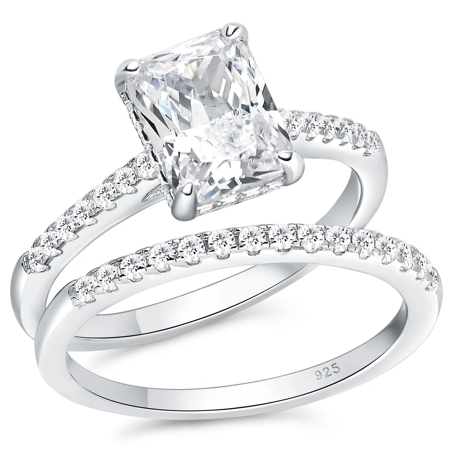 Newshe Moissanite Bridal Rings Set for Women D Color VVS1 Radian Oval Cut Engagement Ring 925 Sterling Silver Luxury Jewelry