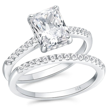 Newshe Moissanite Bridal Rings Set for Women D Color VVS1 Radian Oval Cut Engagement Ring 925 Sterling Silver Luxury Jewelry