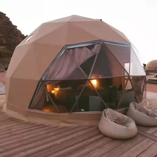 PC Transparent Geodesic Dome Bubble Starry Sky Glamping House Tent 3m 5m 8m Prefab Dome for Outdoor Camping Use Sale