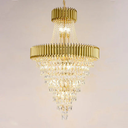 Luxury Crystal Chandeliers Home Villa Duplex  Attic Living Room Lighting Loft Decoration Indoor Pendant Lights Fixtures