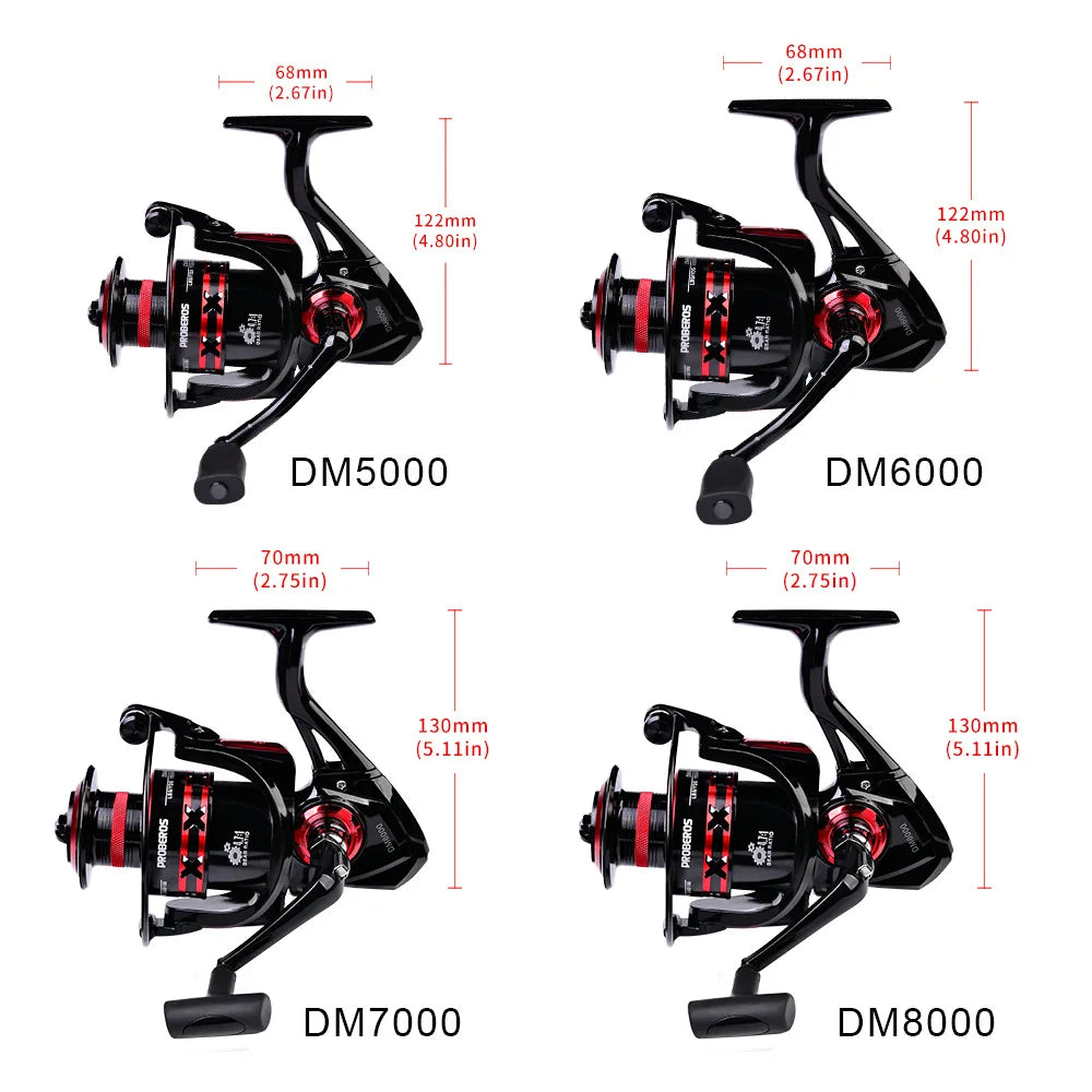 1000-8000 Full Metal Spinning Fishing Reel 4.7:1-5.2:1 23KG Max Drag Long Cast Carp Sea Fishing Wheel Accessories