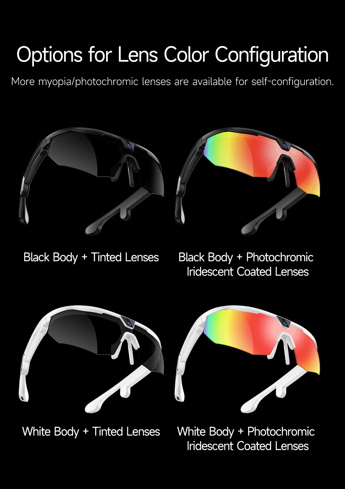 AI Smart Glasses with Camera  with built-in storage (no SD card required)deal for outdoor sports such as cycling skiing baseball