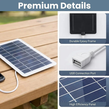 Portable USB Solar Charging Panel Stable Outdoor Charger for Mobile Phones Fans Flashlights Camping Travel and Emergency Use