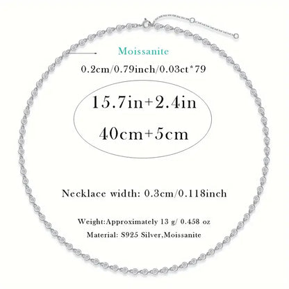 S925 moissanite necklace, tennis necklace, men and women temperament fashion party engagement wedding anniversary wedding gift