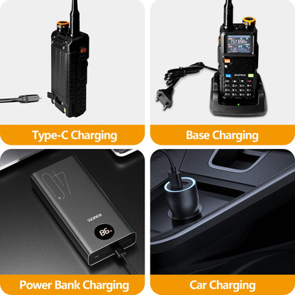 Baofeng UV-5RH Pro GPS Walkie Talkie 10W High Capacity Type-C Charger Falling Alarm NOAA Weather Channel 640CH Upgrade of UV-5RM