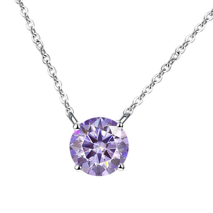 JoyceJelly 1/2/3/5 Carat Moissanite Necklace for Women 925 Sterling Silver Wedding Bridal Fine Jewelry for Women